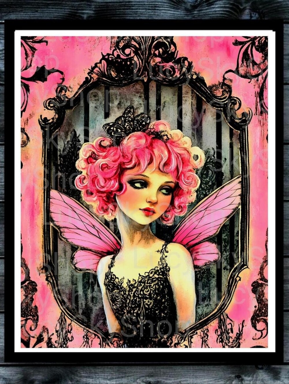 Fairy Pink Whimsy Fairycore Art Print Cute Fantasy Pop Art Print